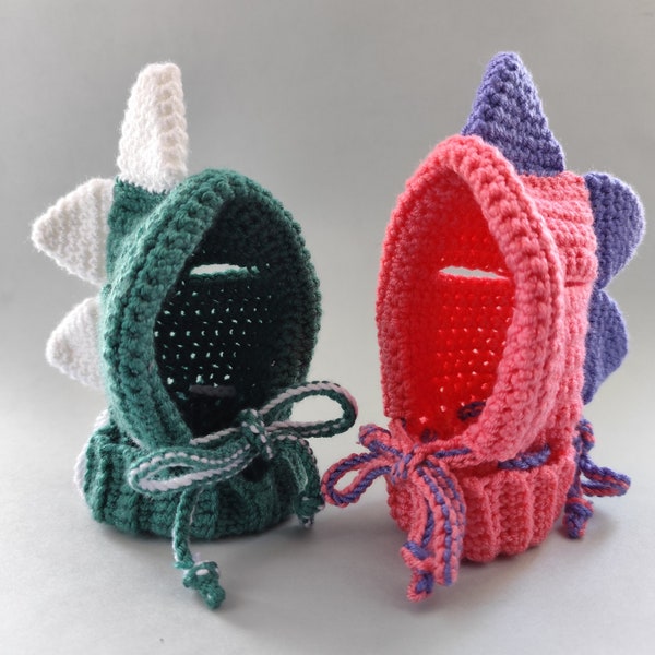 Chapeaux pour chien au crochet, modèle de chapeau pour chat, bonnet pour chien, chapeaux pour chien avec trous pour les oreilles, chapeau pour chien dinosaure, chapeau pour animal de compagnie au crochet, chapeaux pour petits chiens, chapeaux d'hiver pour chiens.