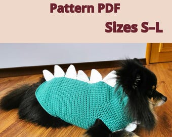 Crochet dog sweater pattern, Dragon Dog Sweater Crochet Pattern — 3 Sizes (S, M, L)