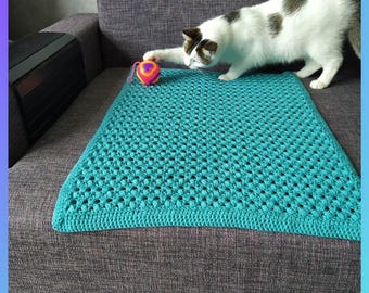 Crochet Blanket for Cat, Easy Beginner Crochet Patterns, Cat Throw