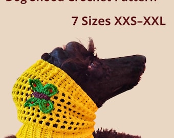Hunde Snood Häkelanleitung für langohrige Hunde, 7 Grössen XXS-XXL