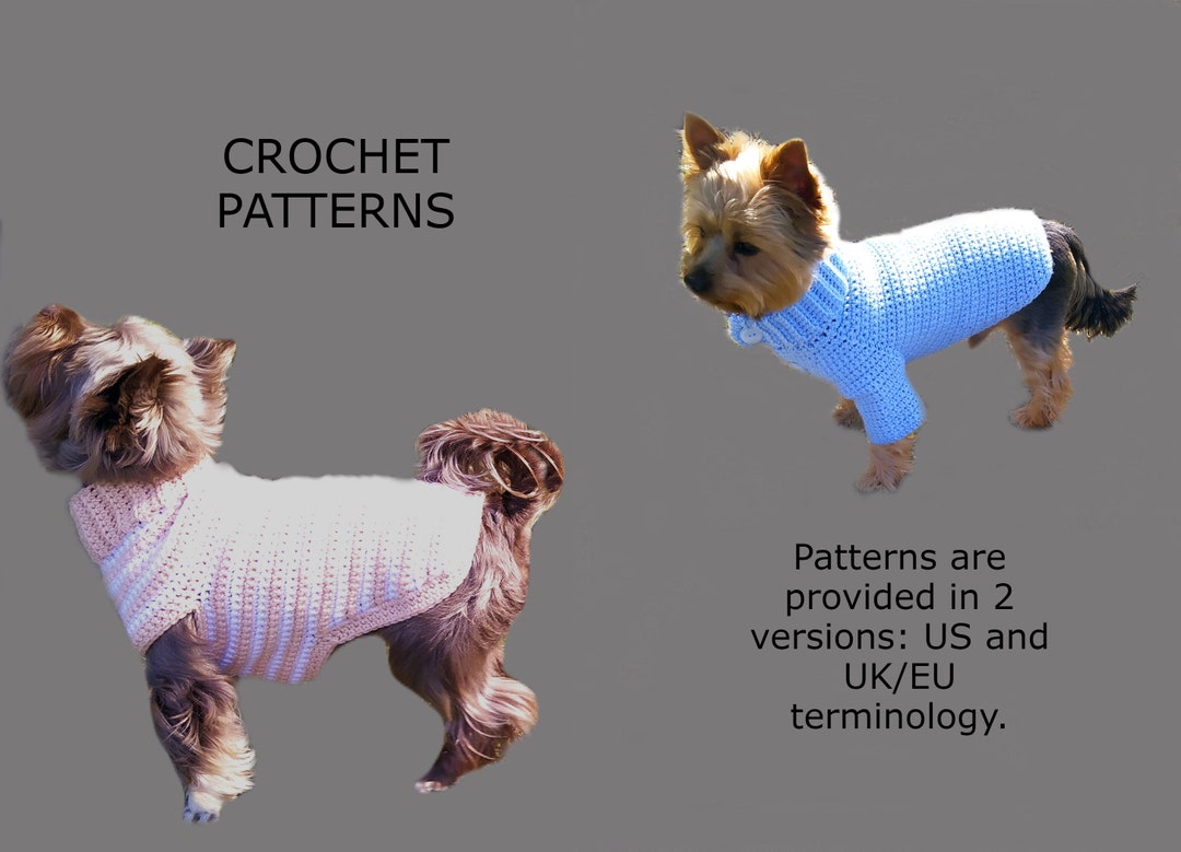 Crochet Dog Sweater Pattern Small and Medium Dog Sweaters Etsy