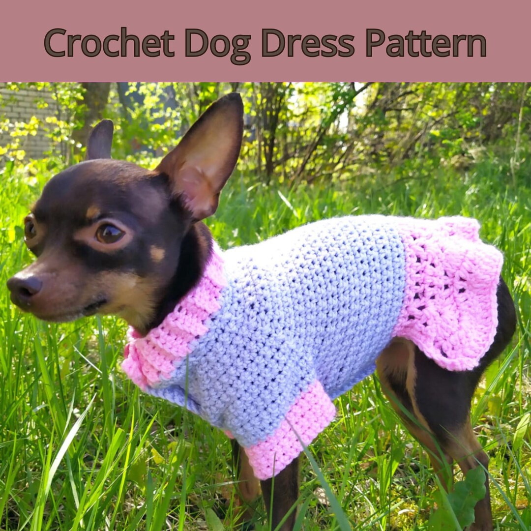 Crochet Dog Dress Pattern, Ruffle Pet Sweater, PDF (english)
