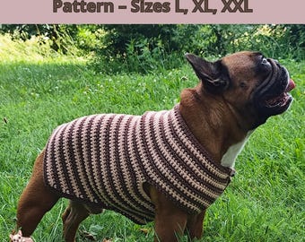 Französische Bulldogge Häkelanleitung, L-XXL (PDF-Muster)