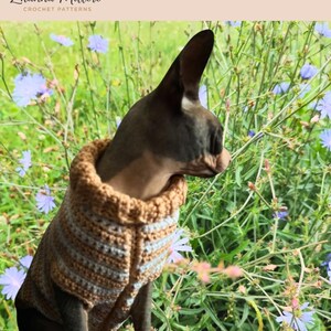 Sphynx cat sweater pattern, Crocheted sweater for cat pattern, Crochet dog sweater pattern, sphynx cat clothes, cat sweater crochet pattern. image 17