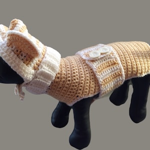 Crochet dog sweater pattern, Crochet  dog hat pattern, Dog sweater and hat crochet pattern, Small and Medium, Crochet cat sweater pattern.