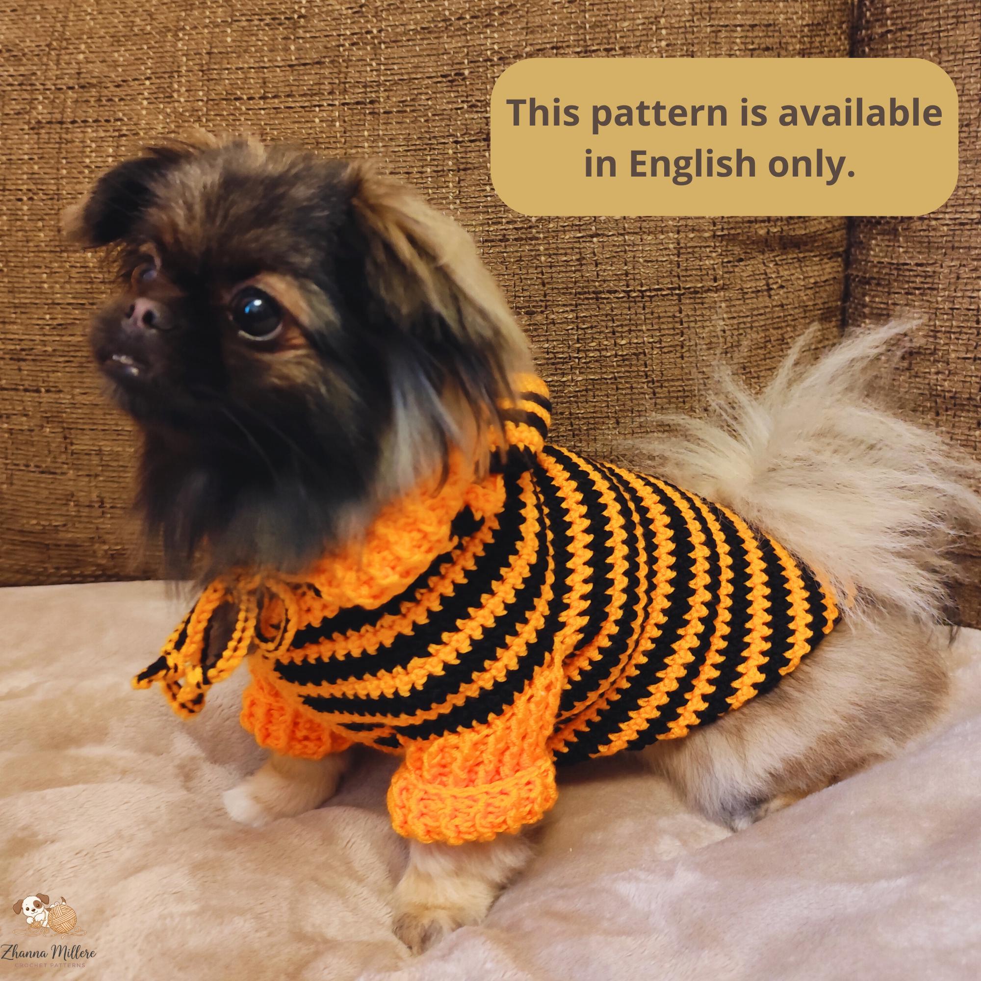Dog Sweater Crochet Pattern, Large Dog Sweater, Dog Hoody for