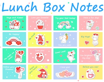 Notas para la lonchera para niños / Afirmaciones positivas para niños / Tarjetas inspiradoras para niños / DESCARGA INSTANTÁNEA