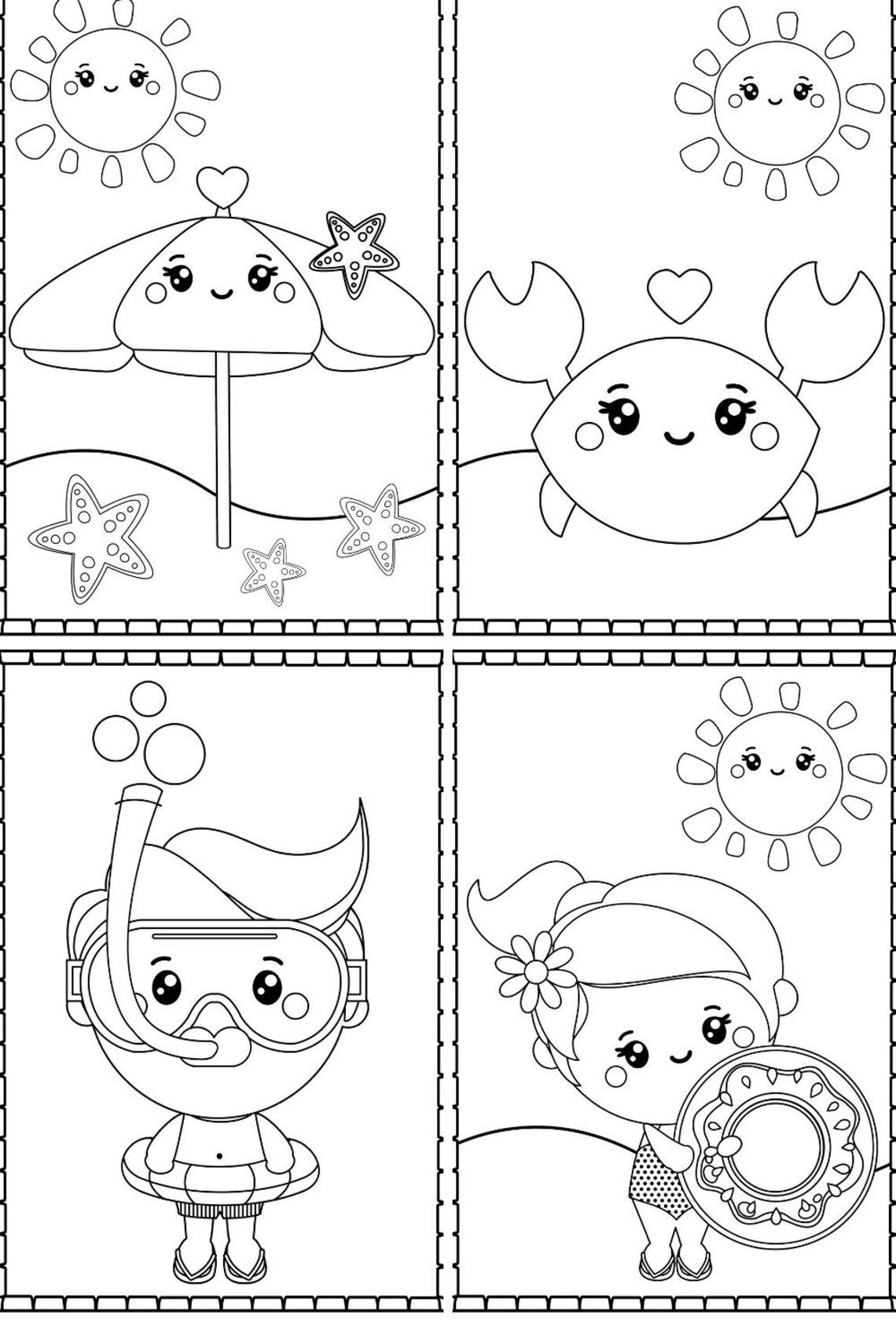 Summer Coloring Pages for Kids Beach Coloring Book Printable Coloring ...