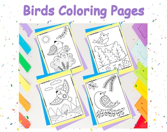 Birds Coloring Pages | Coloring Book for Kids | Printable Coloring Sheets | Birds Units | Digital Instant Download