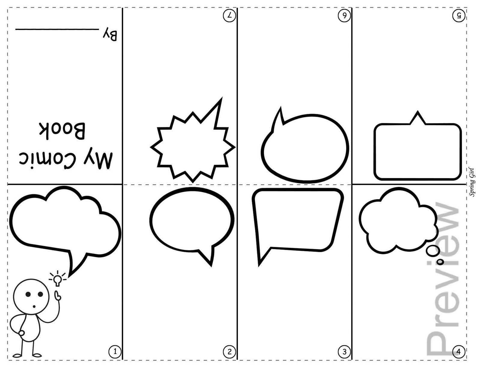 Comic Template for Kids Create Your Own Comic Book Printable PDF Blank ...
