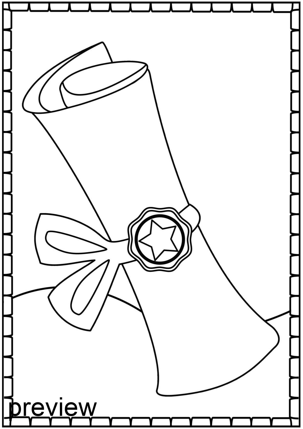 graduation kindergarten coloring pages printable coloring etsy