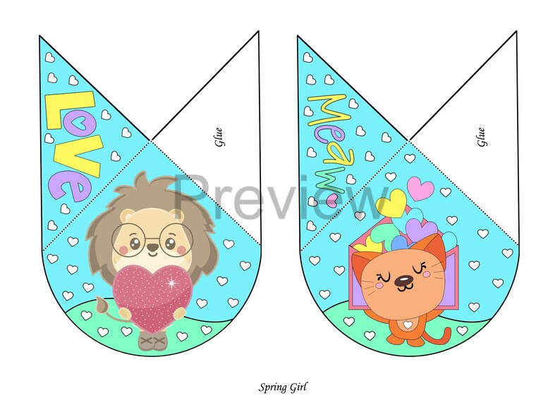 Valentine's Day Corner Bookmarks Printable DIY Paper Crafts for Kids St