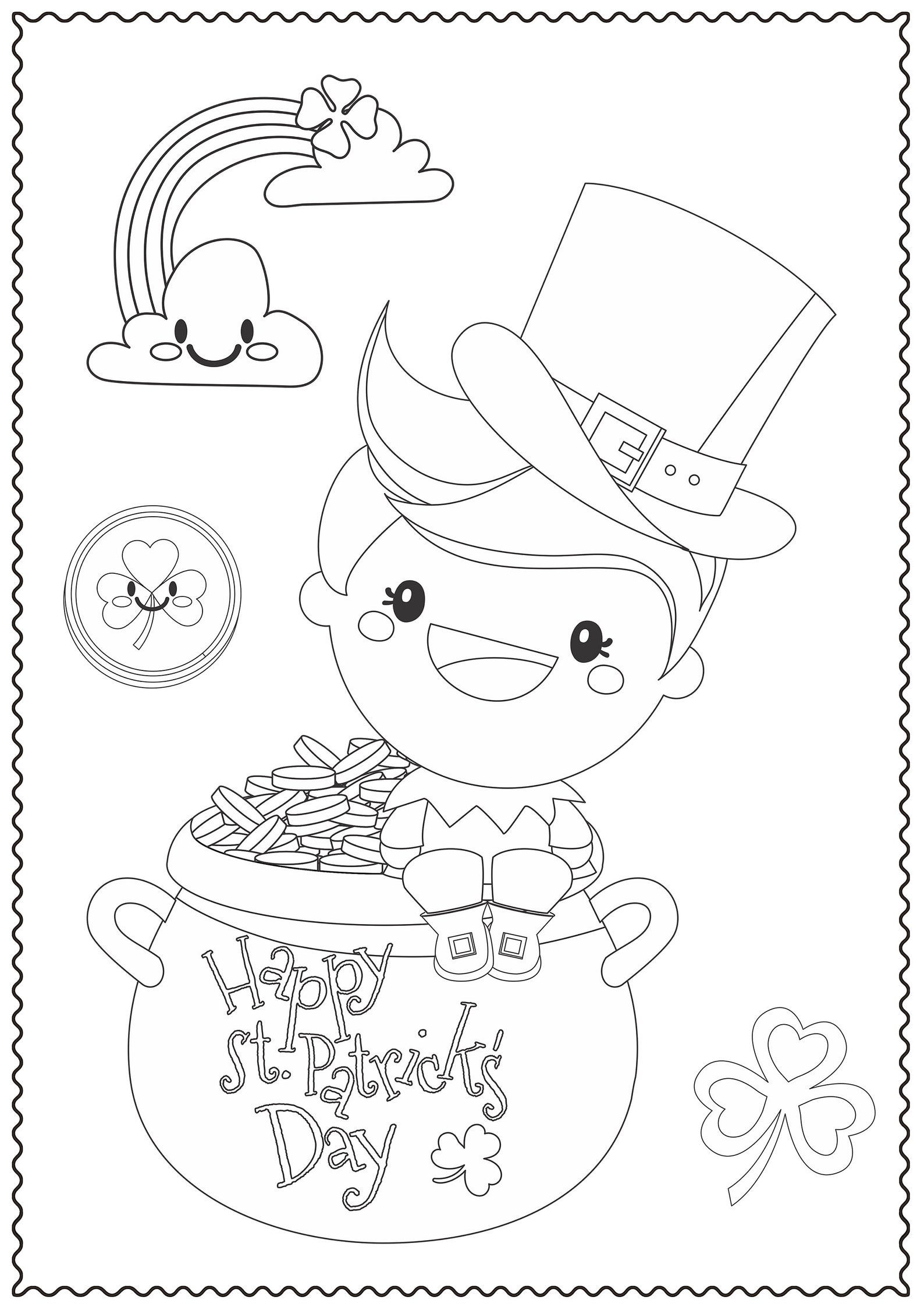 St Patrick's Day Coloring Pages for Kids St Patricks Day Etsy