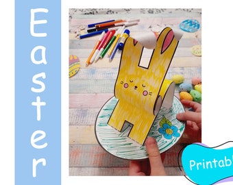 Easter Bunny Paper Craft | Easter Activities for Kids | Spring Activities | Printable Instant Download