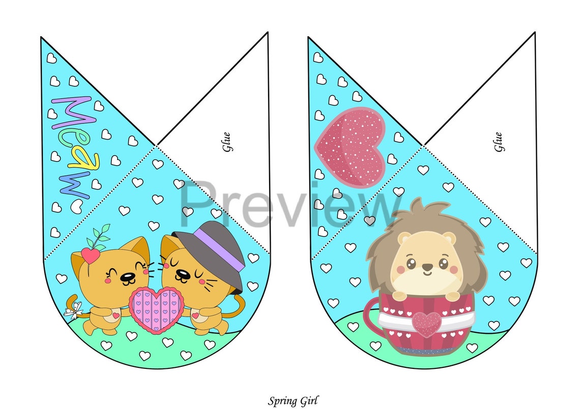 Valentine's Day Corner Bookmarks Printable DIY Paper Crafts for Kids St