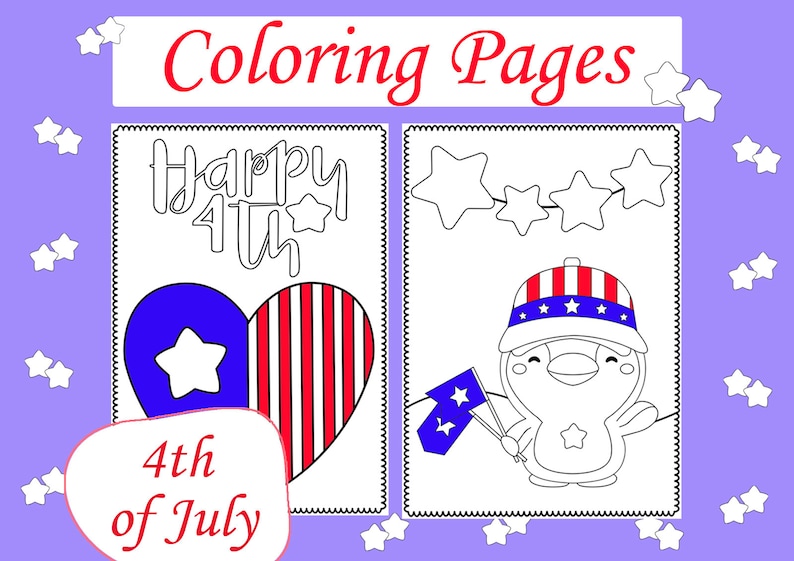 4th of July Coloring Pages for Kids, Printable Independence Day Coloring Pages, Patriotic Coloring | Summer Coloring Sheets, USA Flag Kids
