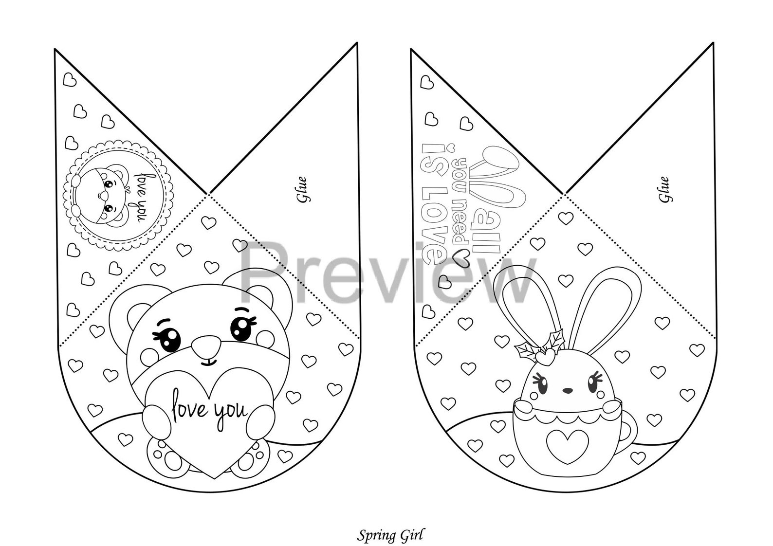 Valentine's Day Corner Bookmarks Printable DIY Paper Crafts for Kids St