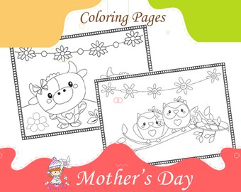 Mother’s Day Coloring Book for Kids, Mom Coloring Pages, Printable Coloring Greeting Card, Best Mom Coloring Book Mother Day Gift Craft
