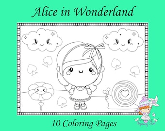 Coloring Pages for Kids | Alice in Wonderland Printable Coloring Book | Fun Birthday Party Activity Sheets