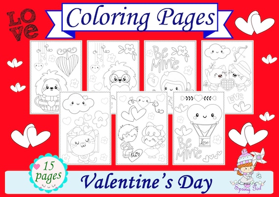 Valentine's Day Coloring Pages PDF Coloring Book