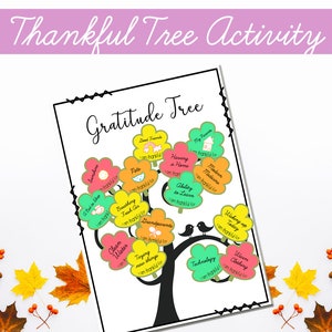 Thanksgiving Activity: Gratitude Tree | Printable Thanksgiving Craft for Kids | Kids gratitude Sheets | Kids thanksgiving worksheets