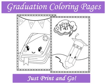 Graduation Coloring Pages Etsy