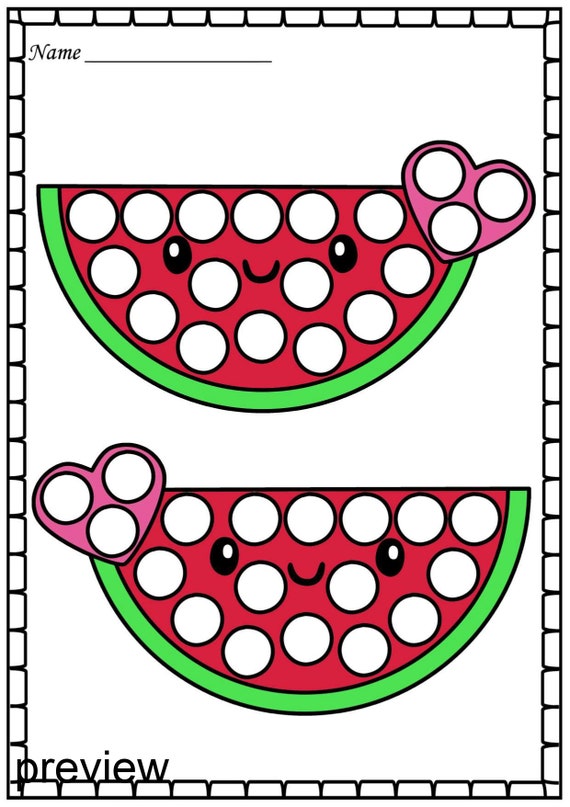 Dot Markers Summer Worksheets Do A Dot Printables Mats For Etsy