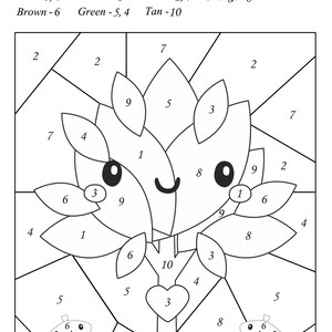 Color by Number for Kids | Fall Math Printable Worksheets | Color by ...