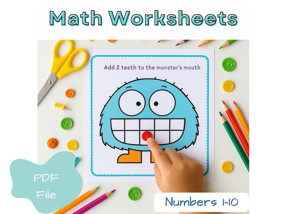 Printable Monster Counting Worksheets | Numbers Worksheets | Fun Math ...