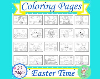 Easter Coloring Book | Printable Coloring Pages | Easter Kids Worksheets Activities | Easter Bunny | Easter Egg