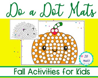 Do A Dot Fall Mats Worksheets | Dot Markers Worksheets | Kindergarten Dab a Dot Mats | Dotting Printables Mats for Preschoolers