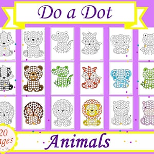 Do a Dot Mats Sheets Kids | Animals do-a-dot painting | Dot Marker Templates | bingo daubers Printable Activities | Kindergarten Busy Book