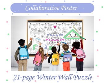 Christmas Winter Extra Large Giant Children&#39;s Poster Kids Colour Pages Book Collaborative Coloring Poster for Kids Worksheets