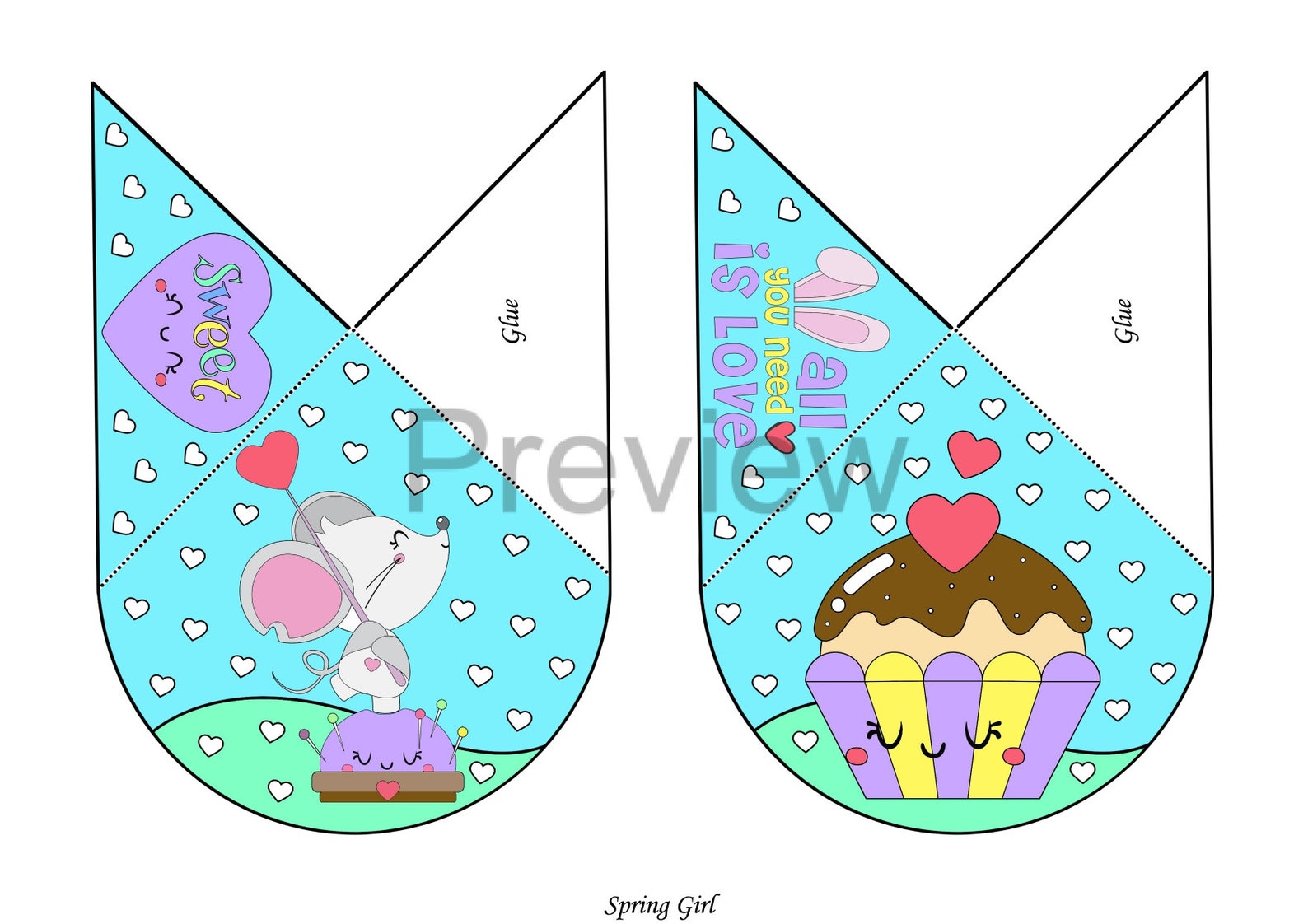 Valentine's Day Corner Bookmarks Printable DIY Paper Crafts for Kids St