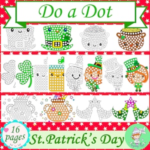 St. Patrick&#39;s Day Dot Marker Pages for Preschool and Kindergarten | Homeschool Activity | Montessori Inspired | Fine Motor Activity