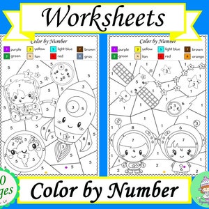 Space Printables for Kids | Activities & Worksheets | Color by Number Space Busy Book | Preschool Activities | Space Units | Preschool