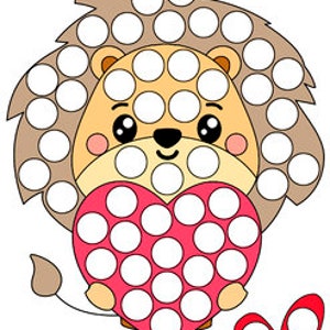 Valentine's Day Do a Dot Printables for Kids - Etsy