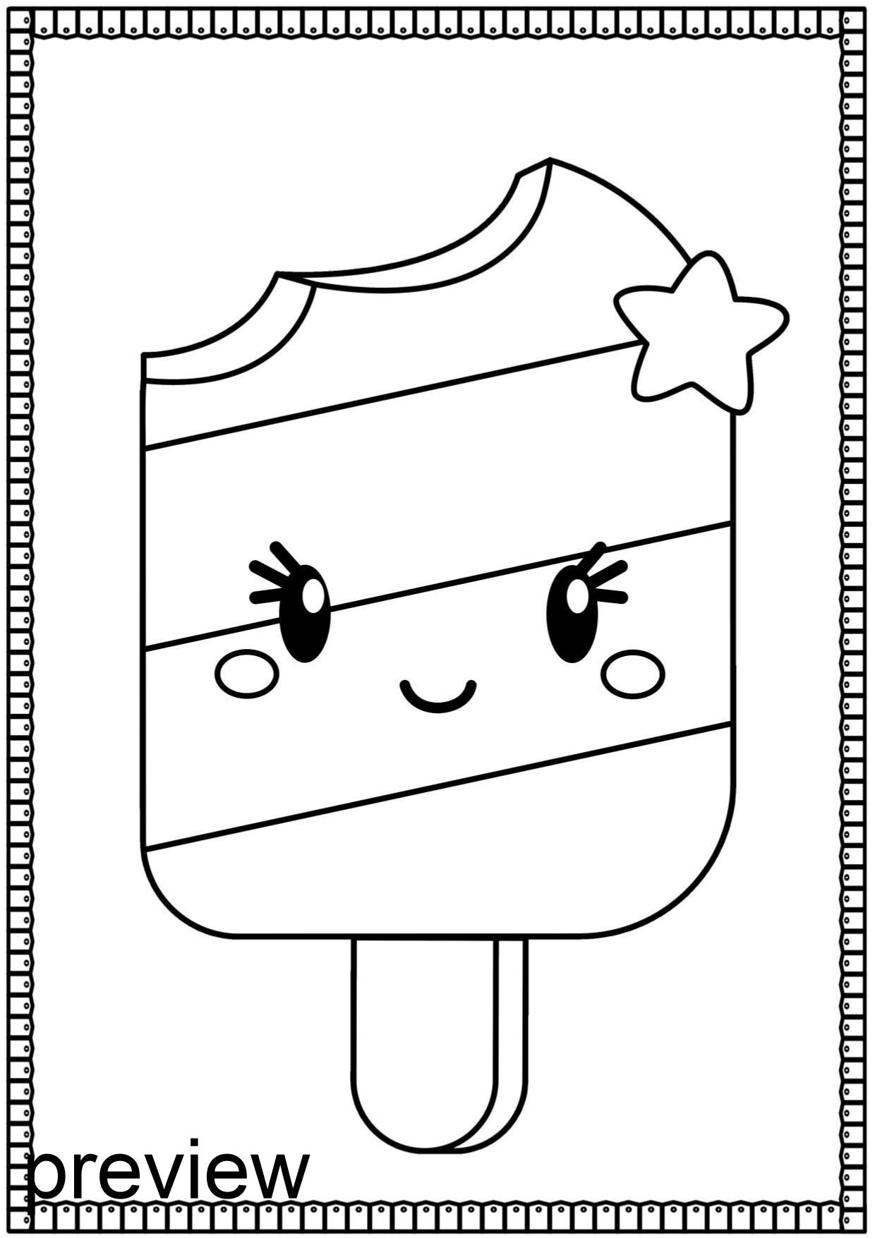 Coloring Pages for Kids Ice Cream Coloring Sheets Summer | Etsy