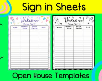 Back to School Open House Night | Sign in Sheets | Meet the Teacher Templates | First Day of School | PPT | Volunteer Sign Up Sheet