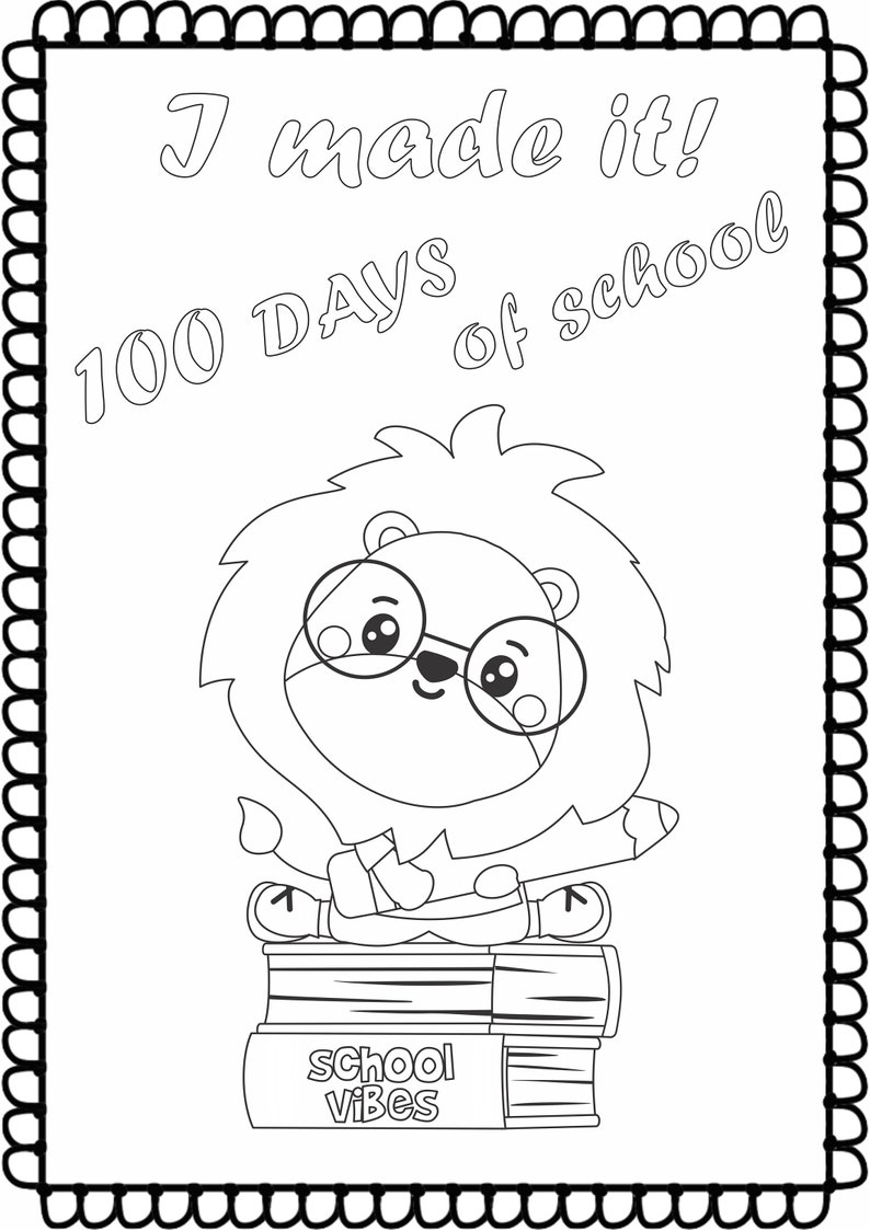 100 Days of School Coloring Pages image 2