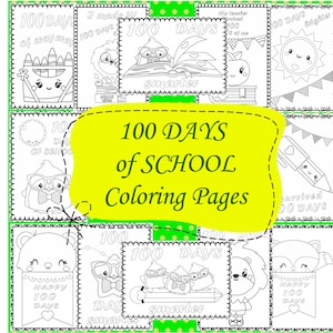 100 Days of School Coloring Pages image 1