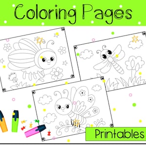 Bugs Coloring Pages | Insects Printable Coloring Sheets | Spring Activities for Kids | PDF Instant Download