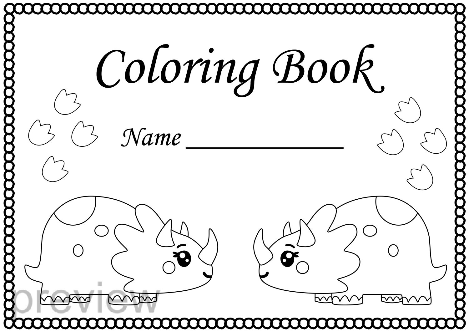 Dinosaur Coloring Book | Printable Coloring Pages for Kids | Dino Party Activities | Digital ...