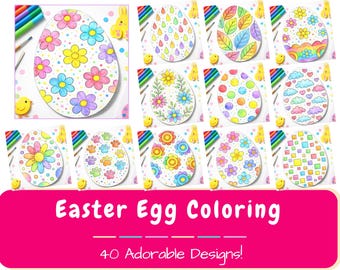 Easter Egg Coloring Pages Printable | Easter Activities | Fine Motor Activity | Spring Worksheets
