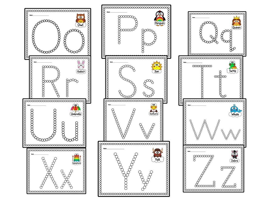 Q-tip Alphabet Dot Painting Worksheets | Alphabet Activities ...
