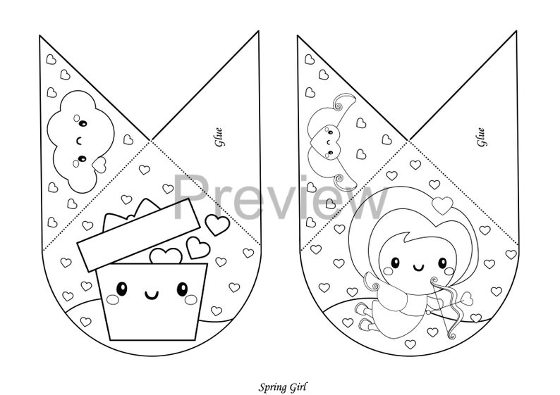 Valentine's Day Corner Bookmarks Printable DIY Paper Crafts for Kids St