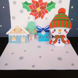 Artisanat en papier de carte pop-up de Noël 3D