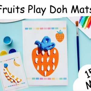 Fruits Playdough Mats | Printable Play Dough Mats | Spring Activities for Kids Toddler | Preschool Educational Resource | Homeschool | PDF