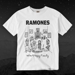 Ramones &quot;We&#39;re A Happy Family&quot; T-Shirt, Ramones T-Shirt, Punk Ramones Concert Tour T-Shirt, Rocket to Russia T-Shirt, Band Merch, Punk Band