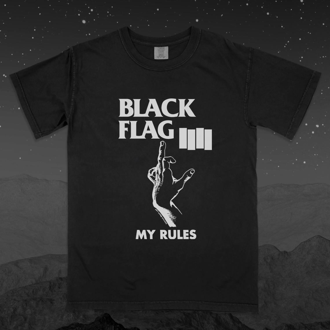 Black Flag 'my Rules' Punk Band T-shirt, Comfort Colors - Etsy